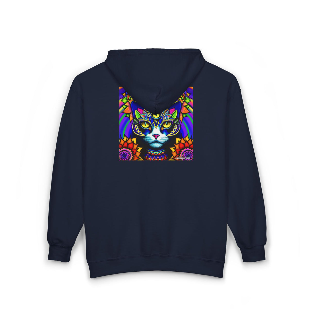 Psychedelic Cat Cozy Unisex Zip Hoodie for Comfort Lovers, Perfect for Fall, Casual Style, Gift for Birthdays, Everyday Wear, Relaxation