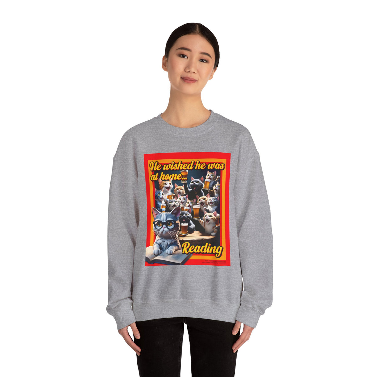 Cozy Cat Lover Crewneck Sweatshirt, Funny Reading Gift, Homebody Apparel, Cat Mom Sweatshirt, Unisex Funny Pet Lover Clothes