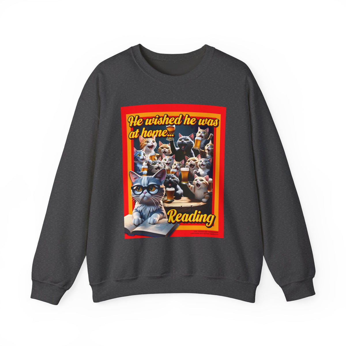 Cozy Cat Lover Crewneck Sweatshirt, Funny Reading Gift, Homebody Apparel, Cat Mom Sweatshirt, Unisex Funny Pet Lover Clothes