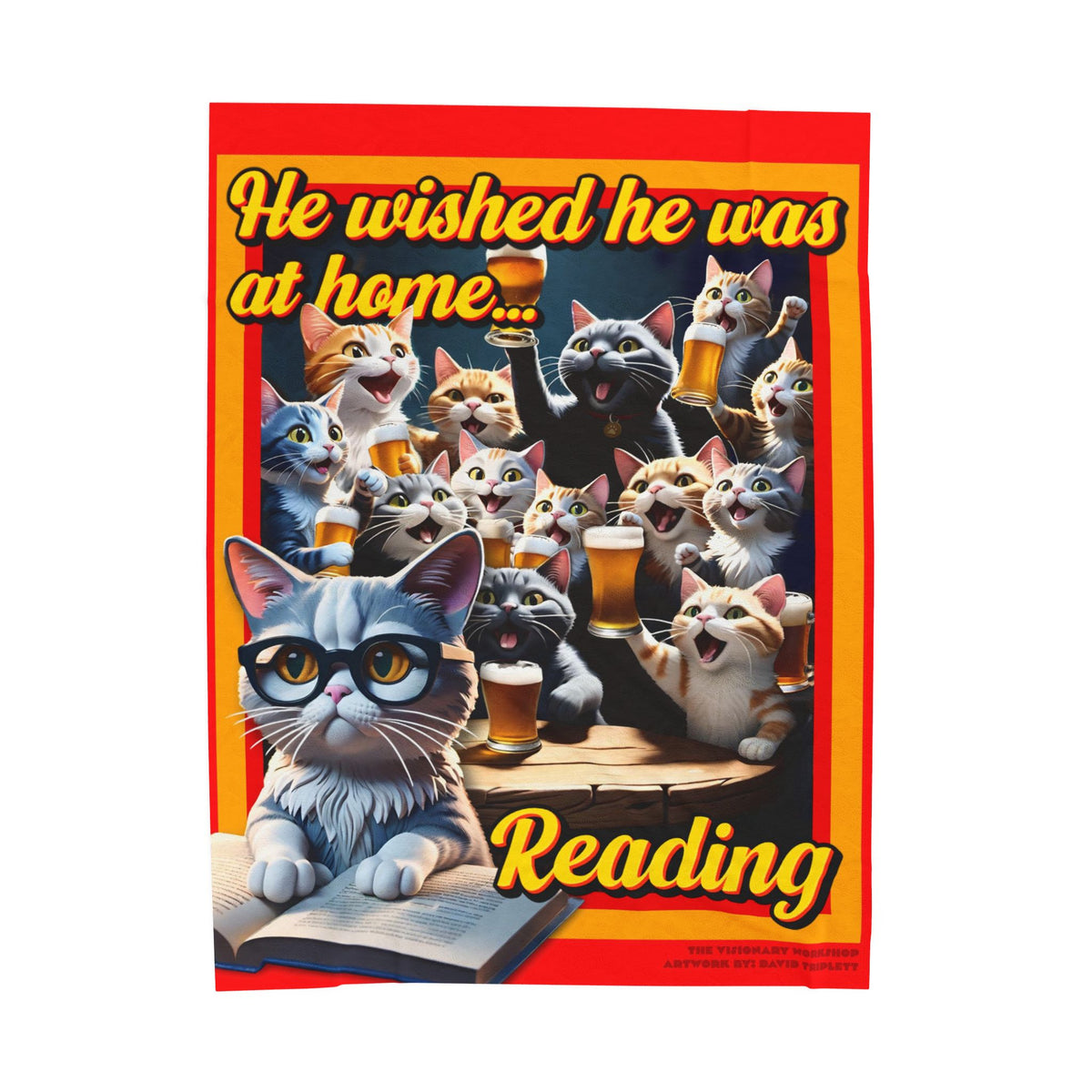 Cozy Cat-Themed Plush Blanket, Perfect for Reading and Relaxation, Gift for Cat Lovers, Home Decor, Birthday Present