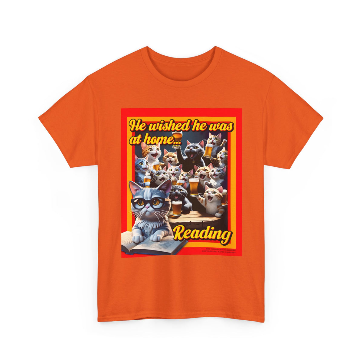 Reading Cats Unisex Heavy Cotton Tee - Perfect for Book Lovers, Cat Enthusiasts, Gifts, Cozy Days, and Reading Celebrations