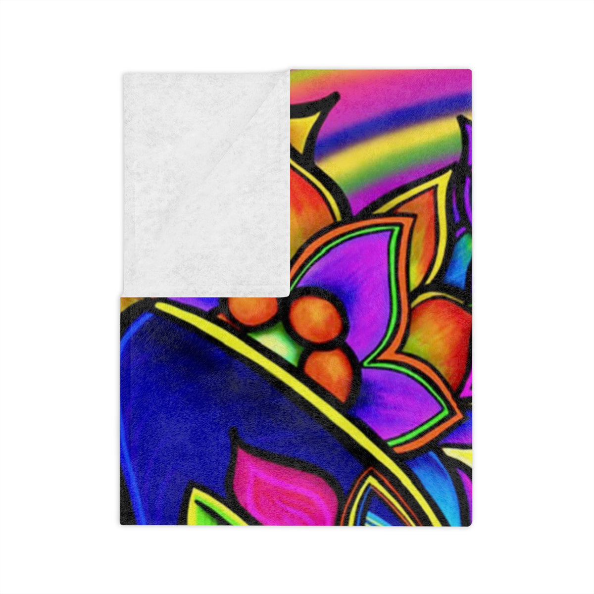 Psychedelic Cat Velveteen Blanket - Cozy Home Decor, Gift for Cat Lovers, Psychedelic Art, Vibrant Soft Throw, Perfect for All Occasions