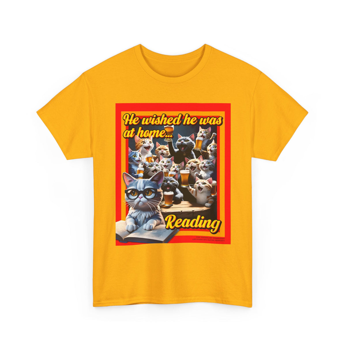 Reading Cats Unisex Heavy Cotton Tee - Perfect for Book Lovers, Cat Enthusiasts, Gifts, Cozy Days, and Reading Celebrations