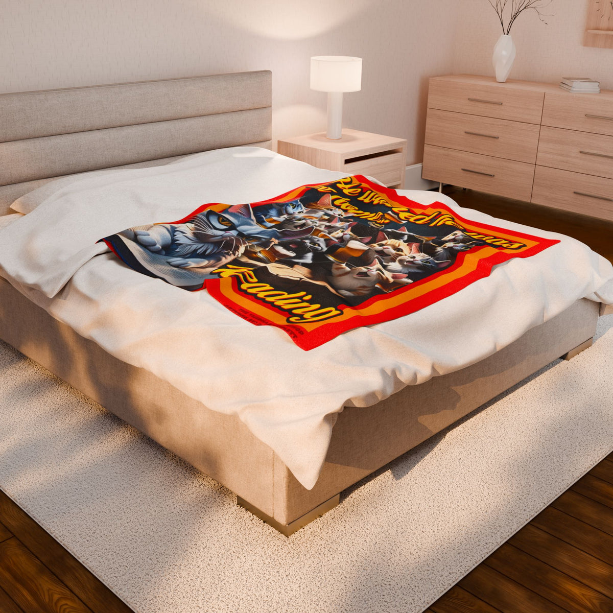 Cozy Cat-Themed Velveteen Plush Blanket - Perfect for Reading Nooks, Cat Lovers, Gifts, Home Decor, Warmth & Comfort