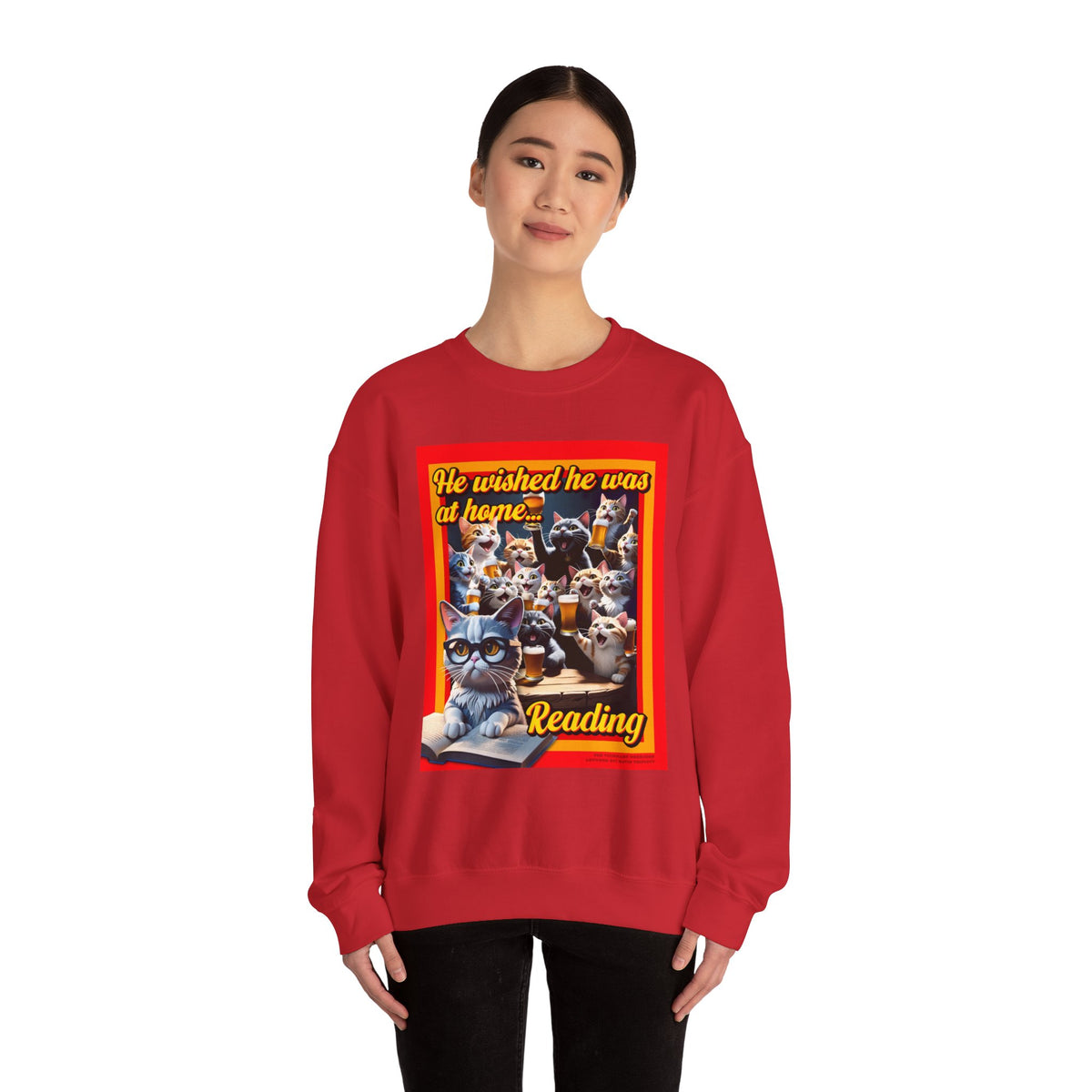 Cozy Cat Lover Crewneck Sweatshirt, Funny Reading Gift, Homebody Apparel, Cat Mom Sweatshirt, Unisex Funny Pet Lover Clothes