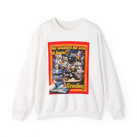 Cozy Cat Lover Crewneck Sweatshirt, Funny Reading Gift, Homebody Apparel, Cat Mom Sweatshirt, Unisex Funny Pet Lover Clothes