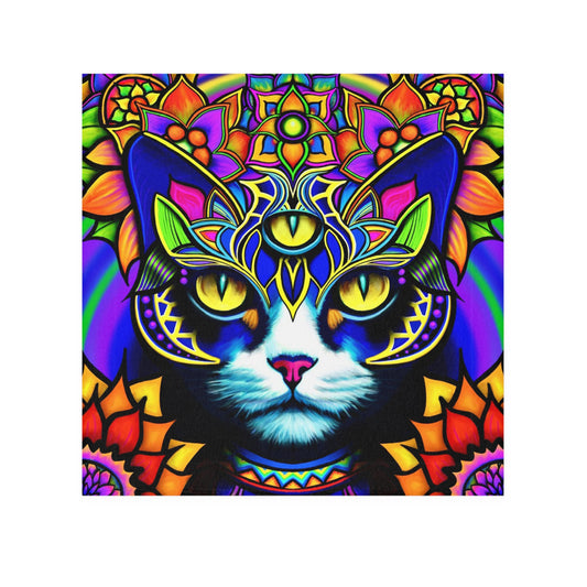 Vibrant Cat Face Towel – Colorful Bathroom Accessory, Gift for Cat Lovers, Spa Day Essentials, Home Decor