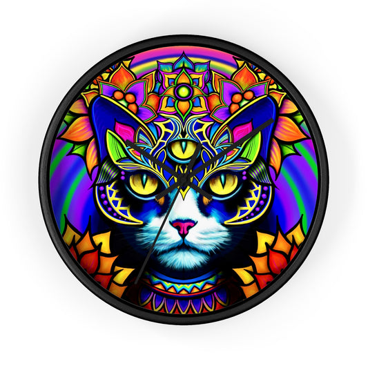 Psychedelic Cat Wall Clock, Colorful Home Decor, Unique Gift for Cat Lovers, Bohemian Style Wall Art, Vibrant Cat Clock, Colorful [...]