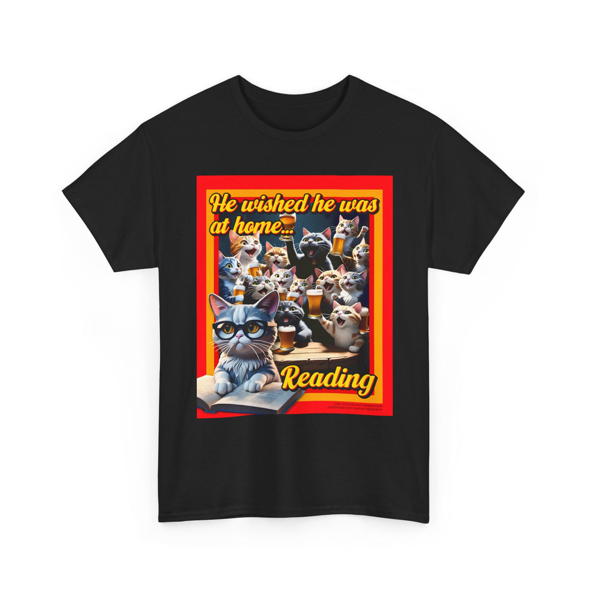 Reading Cats Unisex Heavy Cotton Tee - Perfect for Book Lovers, Cat Enthusiasts, Gifts, Cozy Days, and Reading Celebrations