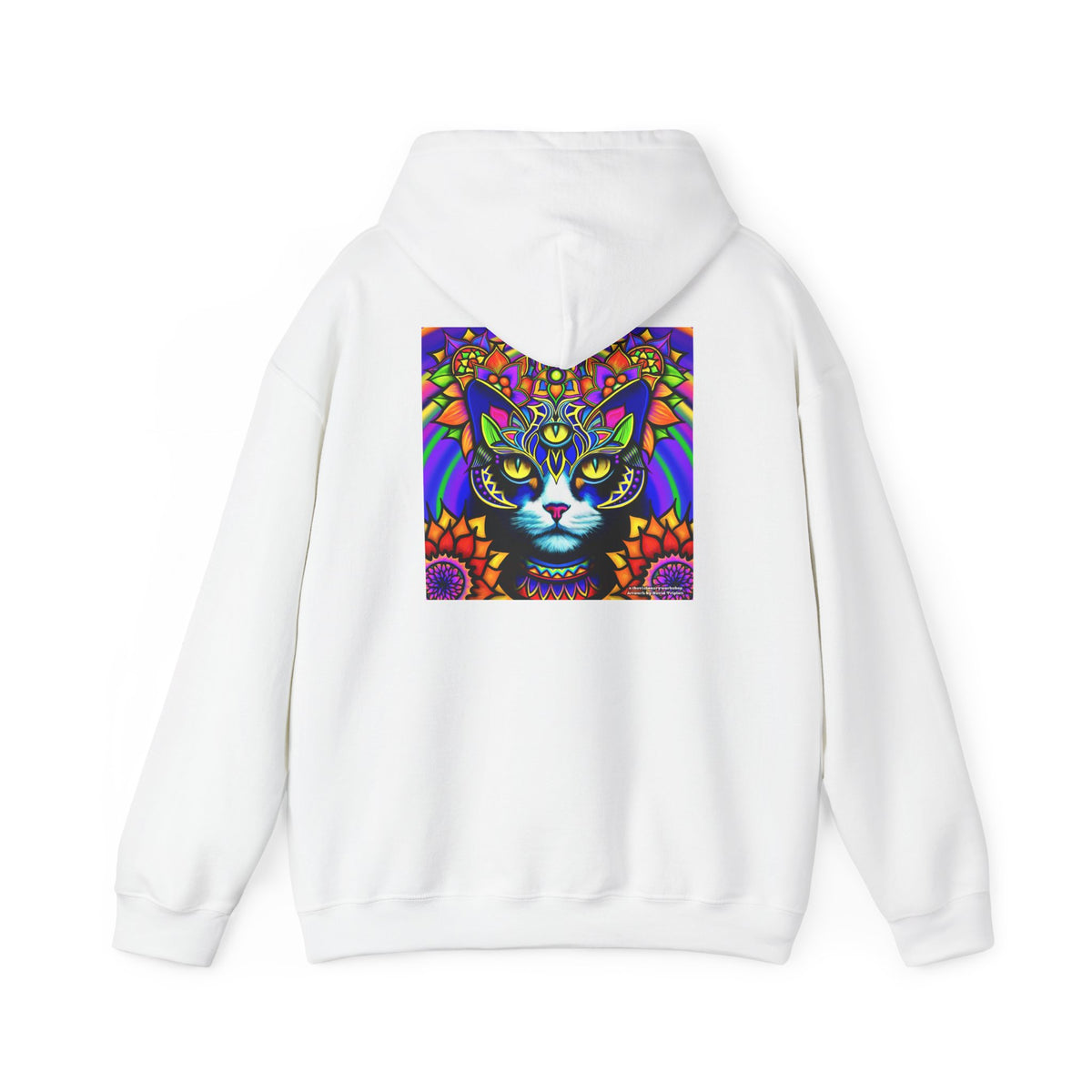Psychedelic Cat Art Hoodie, Unisex Sweatshirt, Cozy Gift for Cat Lovers, Fun Fashion Apparel, Perfect for Fall and Winter