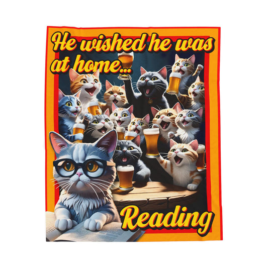 Cozy Cat-Themed Plush Blanket, Perfect for Reading and Relaxation, Gift for Cat Lovers, Home Decor, Birthday Present