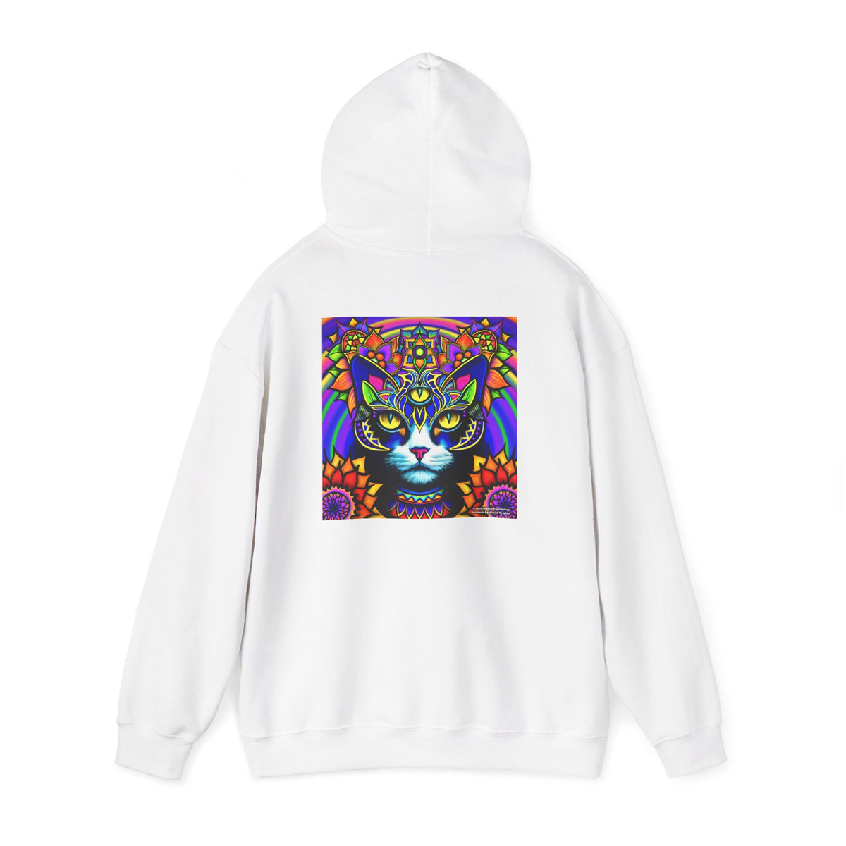Psychedelic Cat Art Hoodie, Unisex Sweatshirt, Cozy Gift for Cat Lovers, Fun Fashion Apparel, Perfect for Fall and Winter
